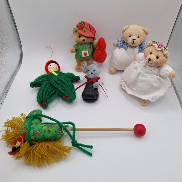 Other - Lot of 6 Vintage Ornaments Bears, Horse & Mouse Adorable Some Possible Hand made